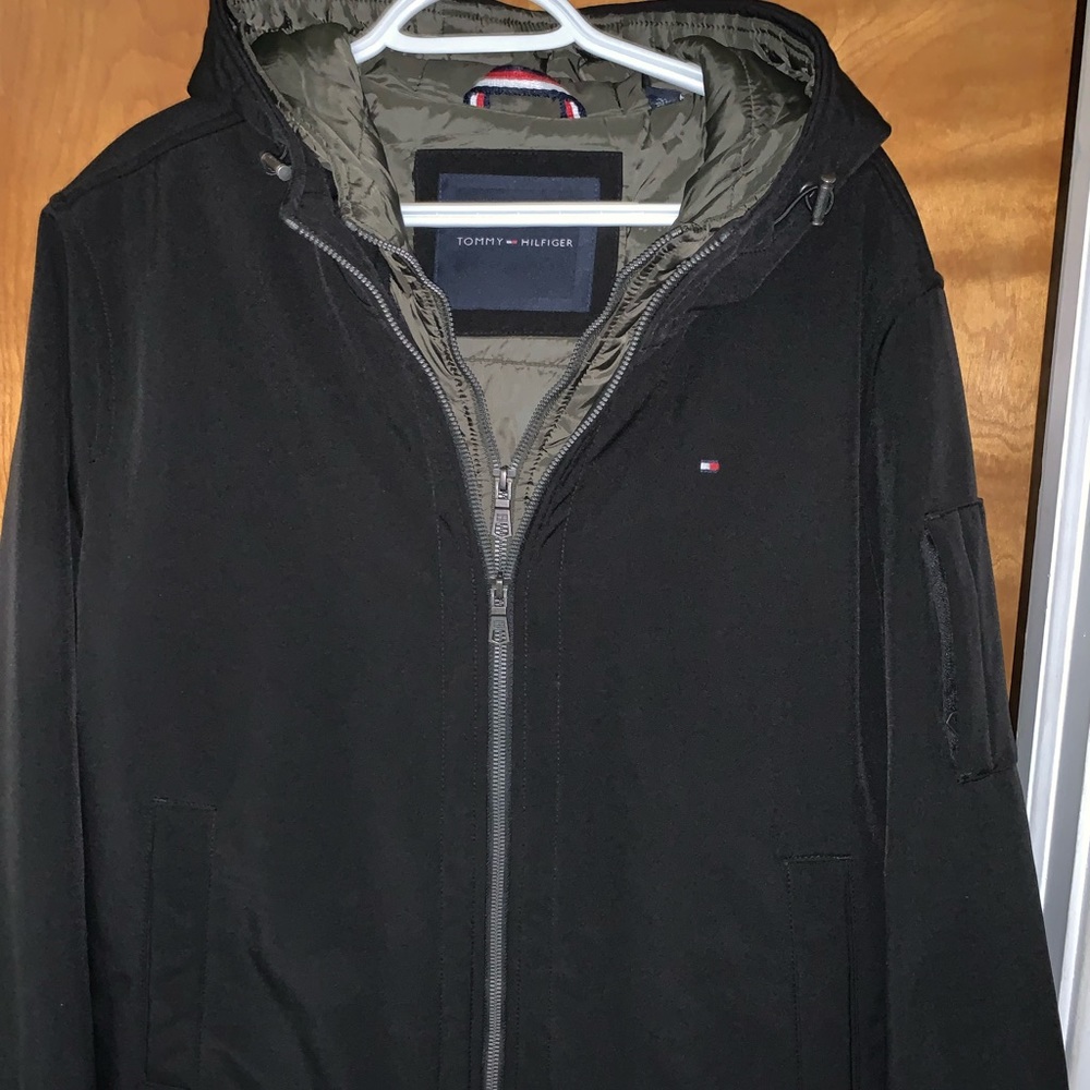 Tommy Hilfiger Soft Shell Hooded Bomber Jacket - Men’s Size X-Large